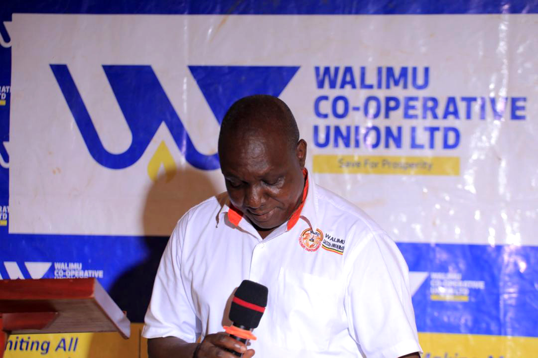 Nabenda Stephen, National Chairperson of Walimu Cooperative Union, addressing teachers attending the event at Namugongo Martyrs Shrine Retreat Centre, also known as Kyoto in Wakiso district. (Courtesy photo)