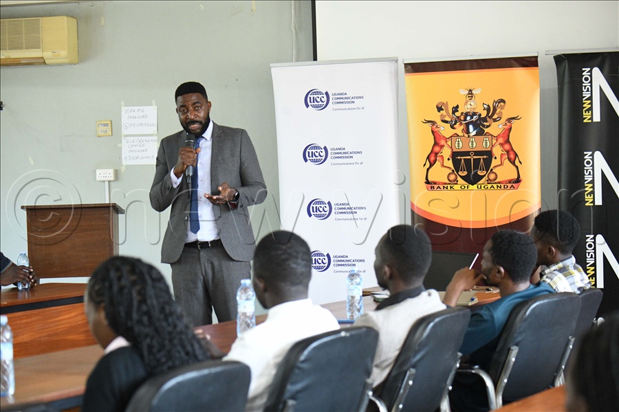 Emmanuel Muyomba UCC official orients Makerere university  on the ultimate university quiz challenge. (Credit: Maria Wamala)