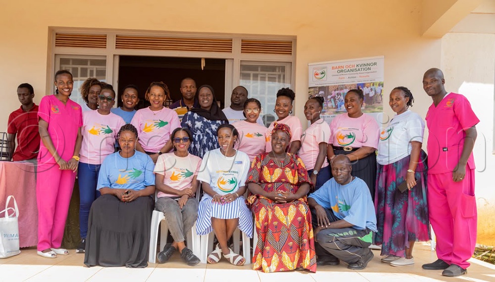 A group photo of the Barn Och staff and the Mende Subcounty staff. (Photo by Jovita Mirembe)