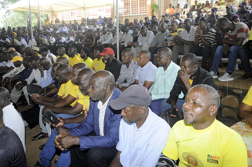 Members of private security organisations being addressed at Kitante Primary school in Kampala 3 January 2026. (Photo by Wilfred Sanya)