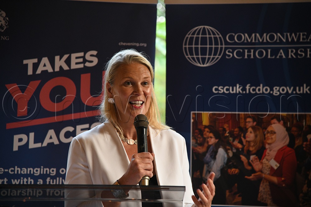 Speaking at the flag-off, British High Commissioner to Uganda Lisa Chesney hailed the scholars as change-makers chosen from thousands of applicants. (Photo by Maria Wamala)