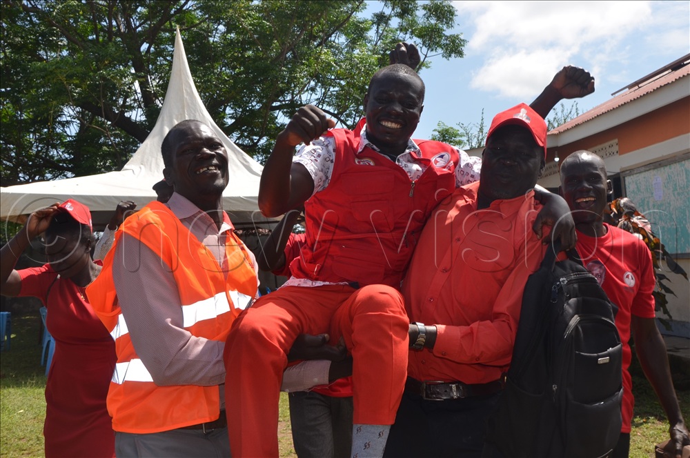 Moses Ariong, NUP Candidate for Amuria County, Amuria district after being nominated. 