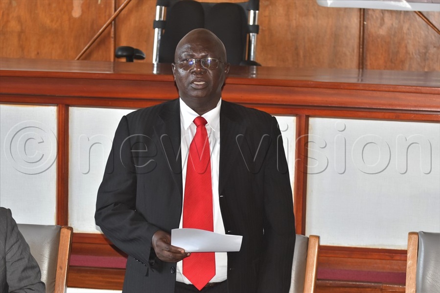 Commissioner, Peter Jeje, the National Programme Coordinator for MATIP in the MGLSD, addressing stakeholders in Mbale.