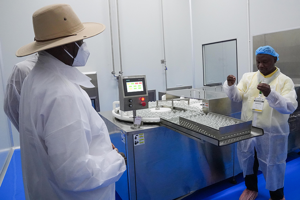 President Museveni during a tour of the facility.