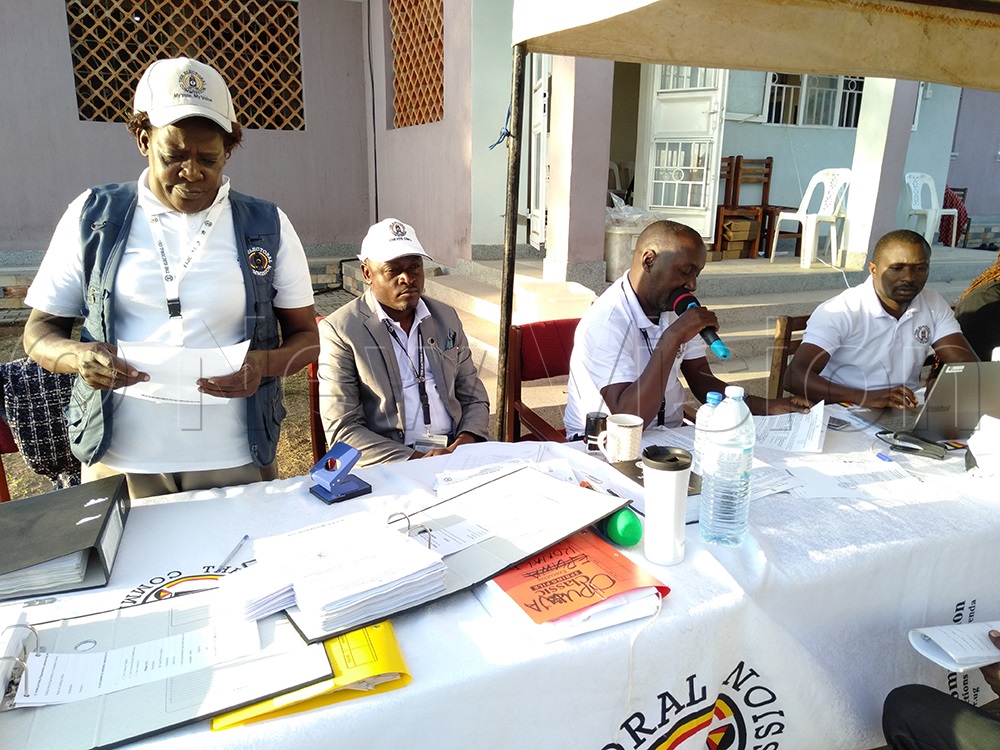 Katakwi district Electoral officers at the declaration of LC3 results on Thursday, February 5, 2026. (Credit: Francis Ocen)