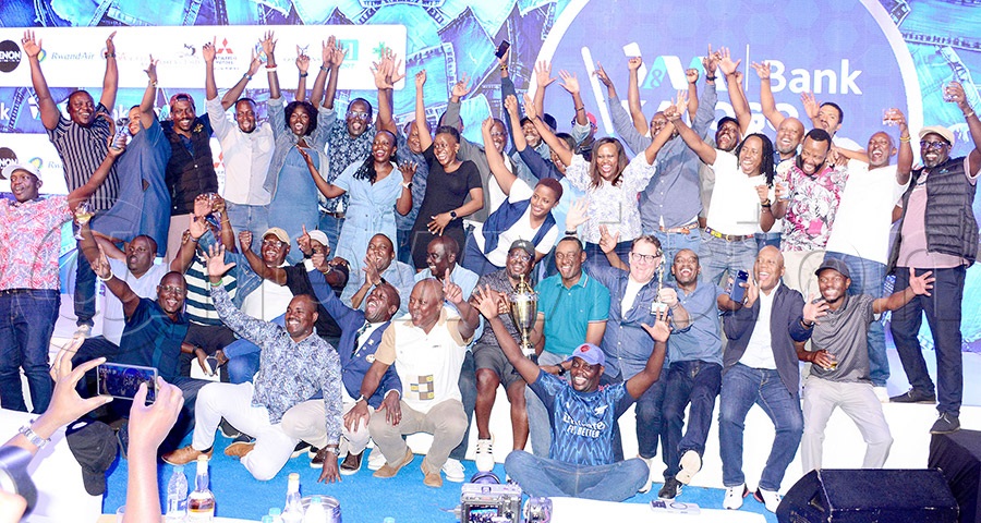 Entebbe Club members and some of their counter parts from Limuru pose after the second leg of the cross-border I&M Bank Katogo Golf Series at Entebbe Club. Photo by Michael Nsubuga