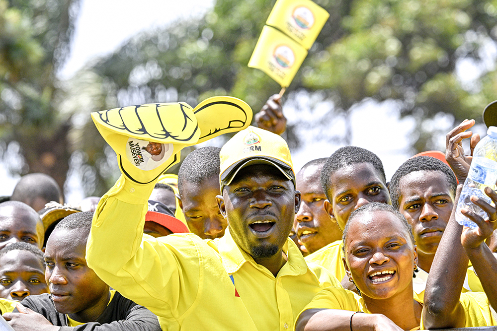 Happy NRM supporters at the campaign rally. (PPU)
