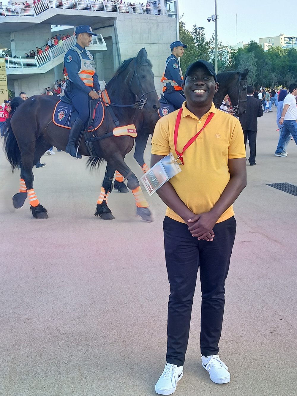 Fred Kaweesi outside Prince Moulay Abdellah Stadium ahead of the World Cup qualifier between Morocco and Niger