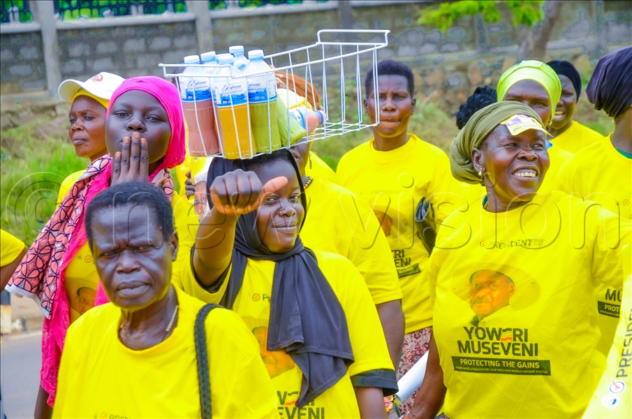 The celebrations, characterised by processions, singing, dancing and waving of yellow party flags, brought life to major streets across the city as supporters expressed confidence in Museveni’s continued leadership and the NRM government’s development agenda. (Credit: John Paul Opio)