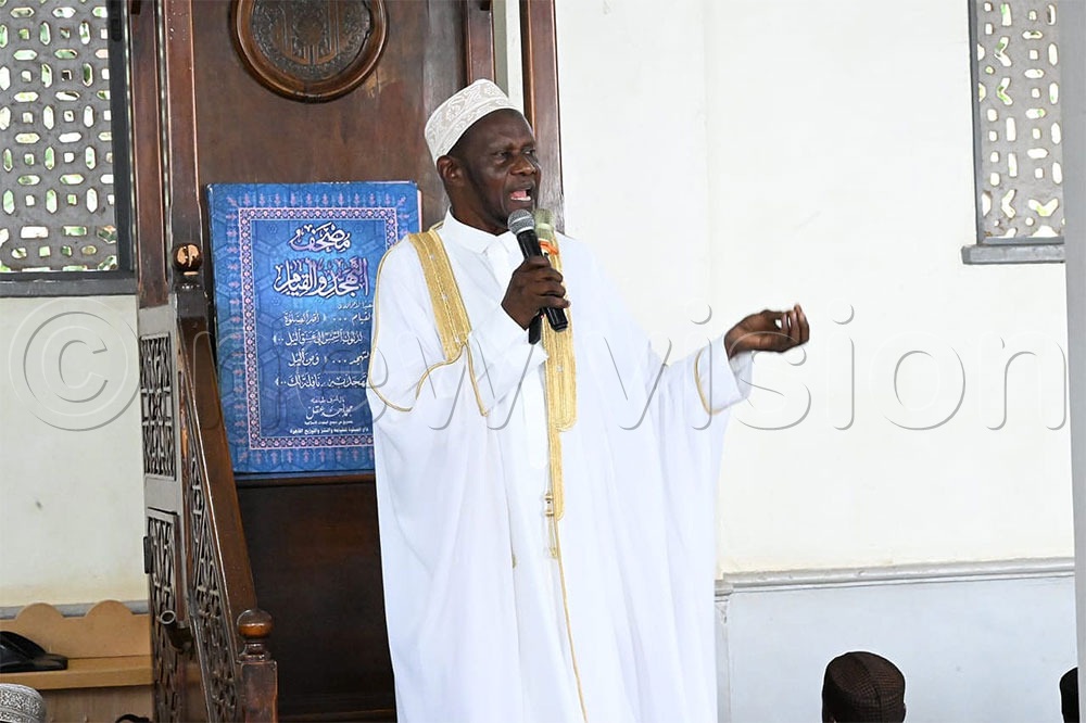 Sheikh Ishaq Mutengu was the main preacher at the Kibuli prayers. (Credit: Ponsiano Nsimbi)