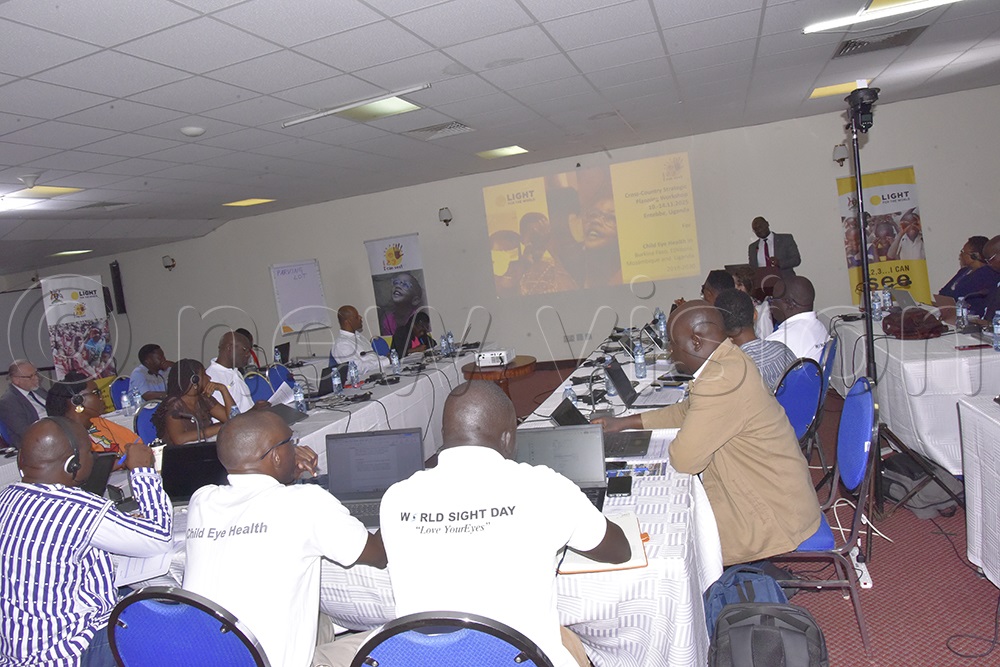 Some of the stakeholders listening to Dr Muwanga's remarks during the opening day of the workshop. (Photo by Moses Kigongo)