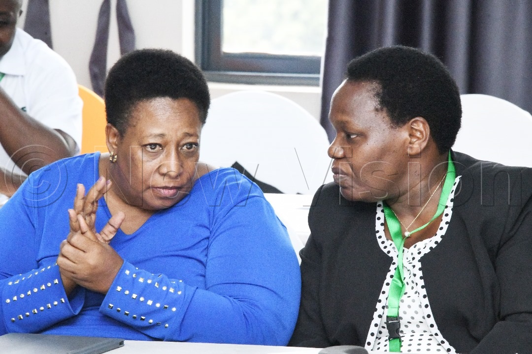 Frances Atima, Director Education standards MoES (l) with Juliet Muzoora, commissioner of secondary education and sports.