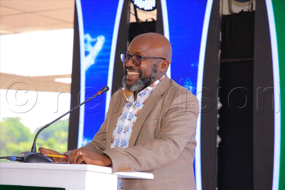 Vision Group CEO Don Wanyama giving his remarks during the flag off ceremony.