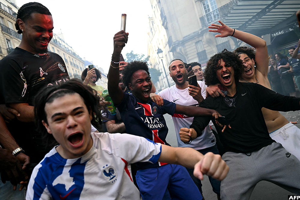 The equaliser sparked celebrations in the PSG camp