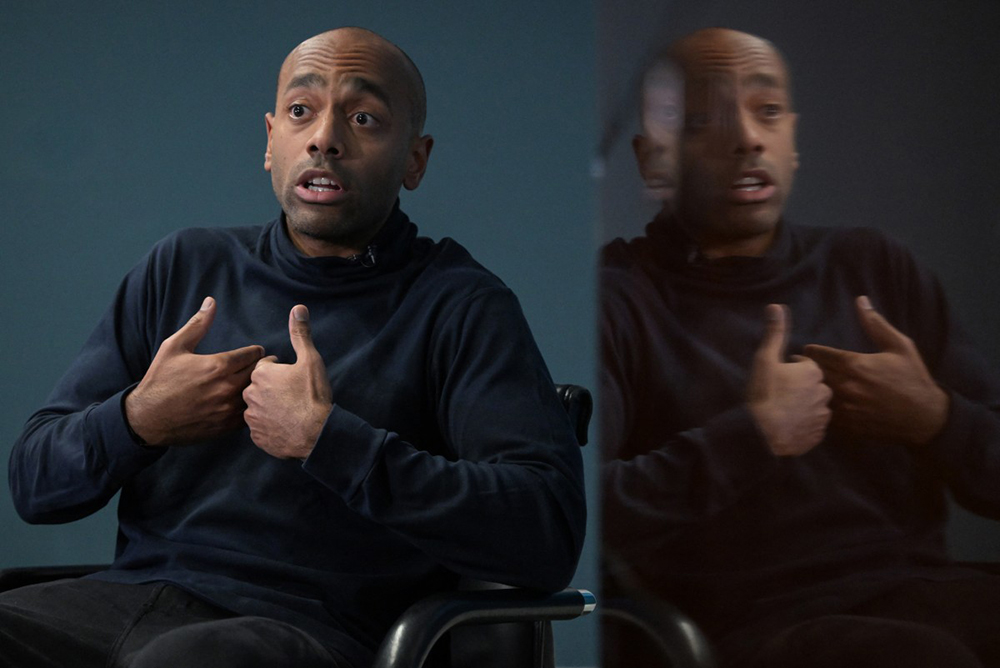 Noureddin Bongo, the son of Gabon's deposed leader Ali Bongo, takes part in an interview with AFP at an office in central London on November 5, 2025.