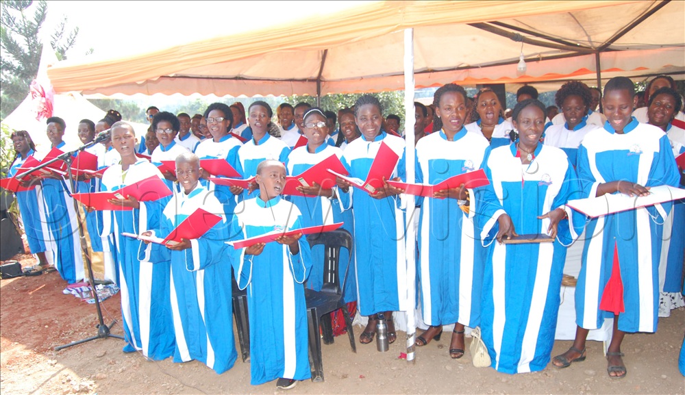 The choir of Kyengeza parish in action during mass.