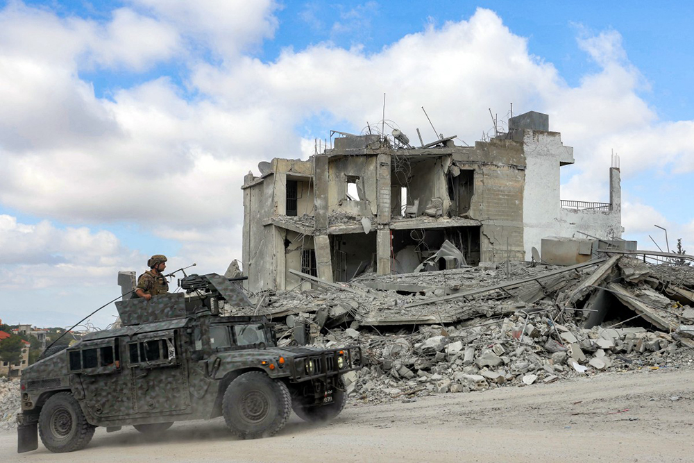 Lebanese army forces deploy in the village of Bir al-Salasel in southern Lebanon on June 15, 2026. (AFP)