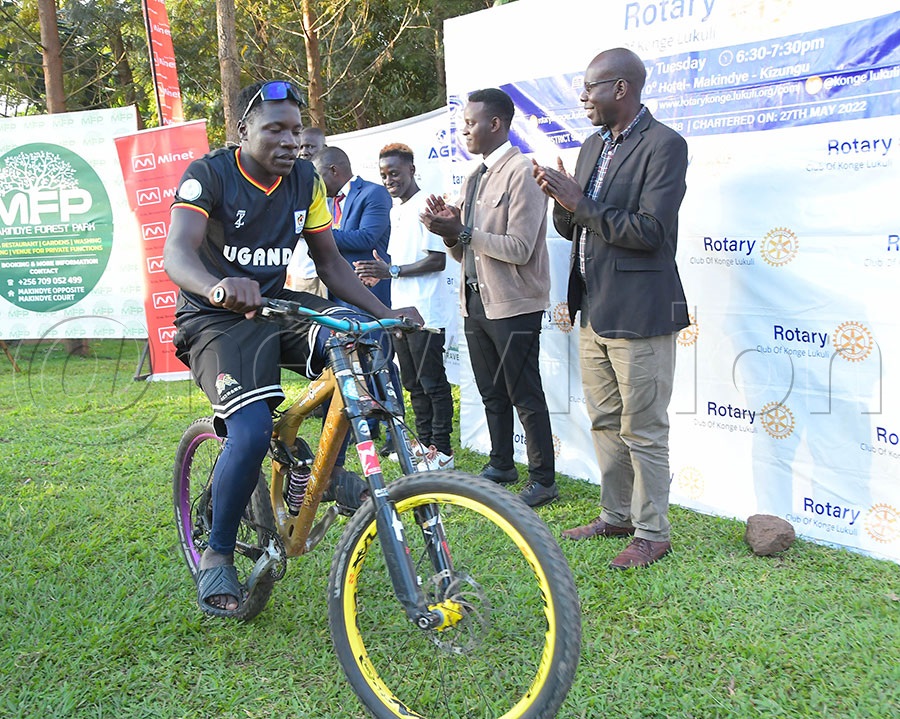 Cyclist Willy Kato during the launch of the 800km Cycle For Hope race at Makindye Forest Park. Photo: Silvano Kibuuka