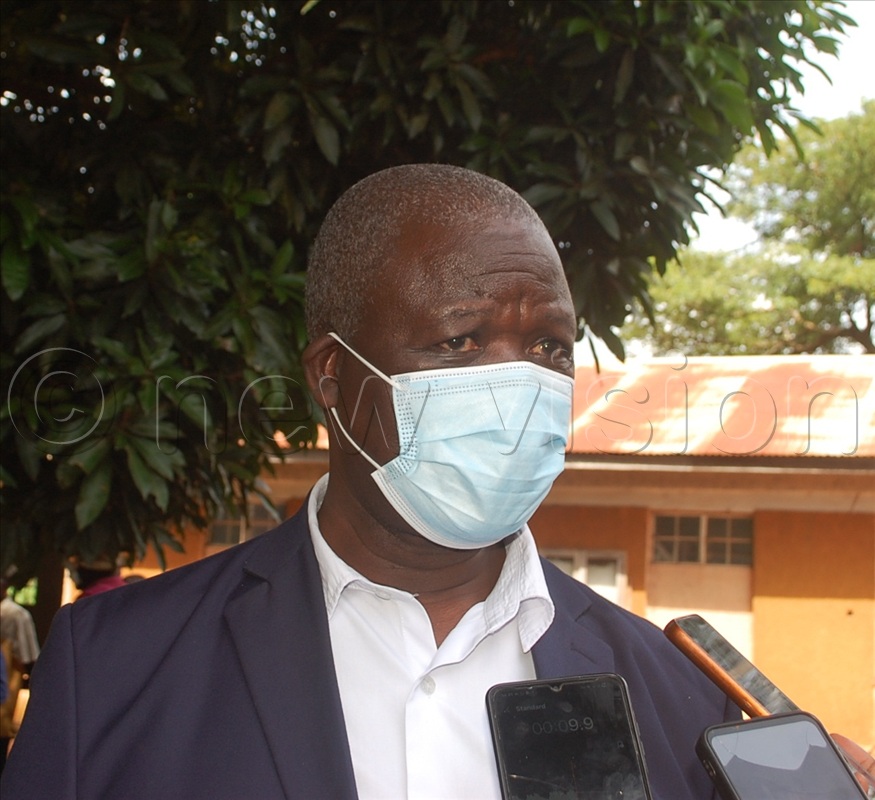 Prof.&nbsp;John Tabuti speaking to journalists.