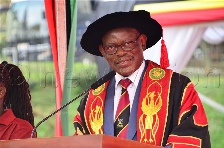 Prof Barnabas Nawangwe addresses graduands during the fourth day of the 76-graduation ceremony at Makerere University on February 27 2026. (Credit: Juliet Kasirye)