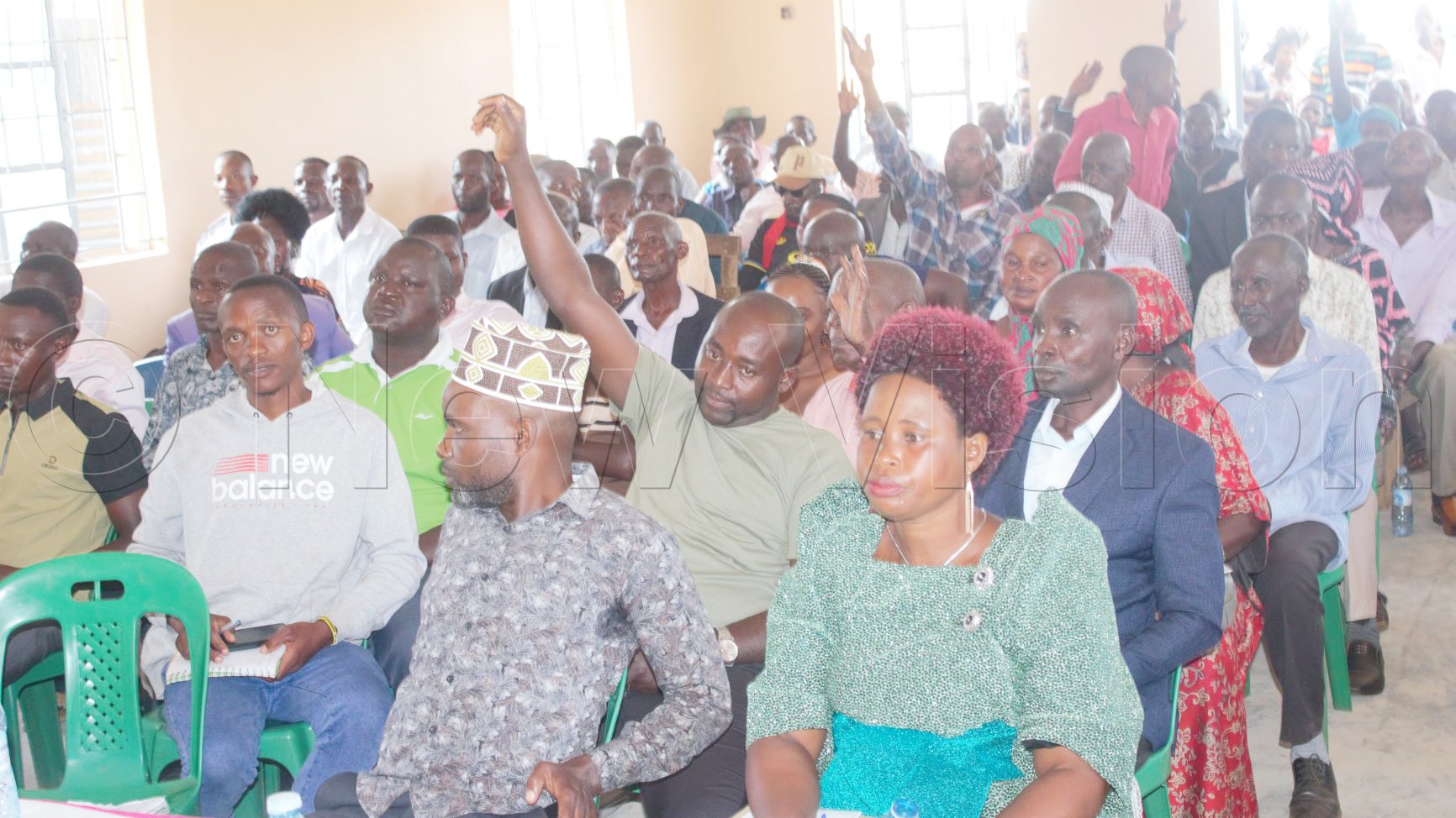 A cross section of some of the local leaders and Community members who attended the community Baraza meeting. (Credit: Simon Ssekidde)