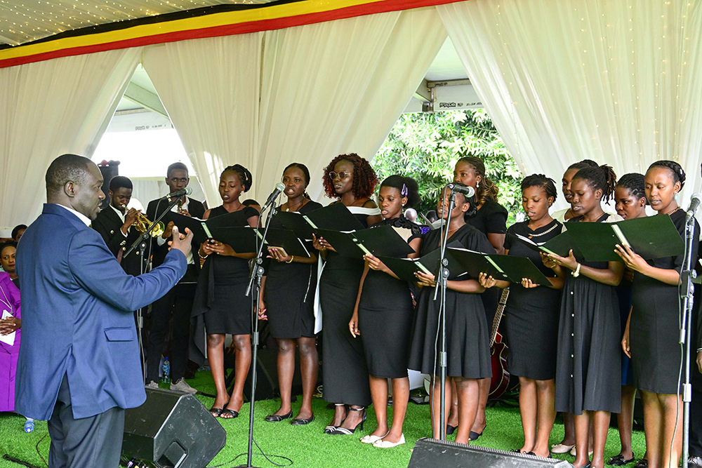 One of the choirs performing during the national thanksgiving prayers at State House Entebbe on Friday Dec 12, 2025. (PPU Photo)