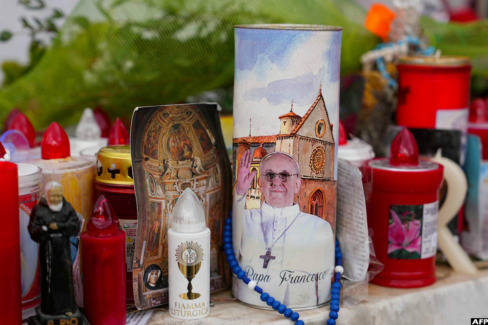 The pope has has still not been seen in public since his admission in mid-February. (AFP)