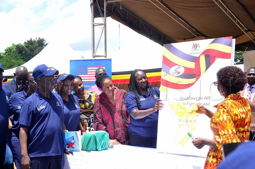 Health minister Dr Jane Ruth Aceng launching Lenacapavir guidelines. (Photo by Agnes Kyotalengerire)