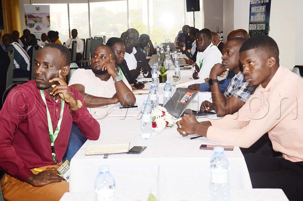 Buyers and sellers of grain interact during a meeting at Four Points by Sheraton Kampala on July 30, 2025. (Credit: Juliet Kasirye)