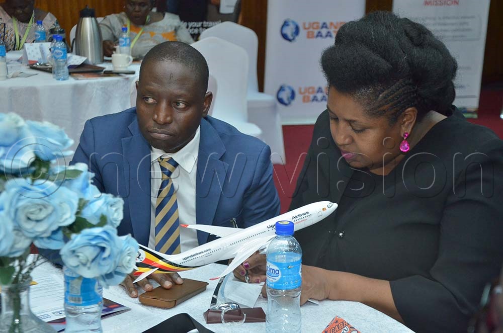 Minister Bahati and Sarah Kagingo the Vice Chair, Private Sector Foundation Uganda at the event. (Credit: Edith Namayanja)