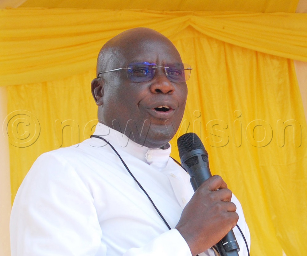 The Provincial Superior of the Brothers of Christian Instruction, Bro. Casio Aizire delivers his thanksgiving speech during the launching of the centenary celebration of the advent of the Brothers' institute in Uganda on Wednesday, October 1, 2025. (Photo by Mathias Mazinga)