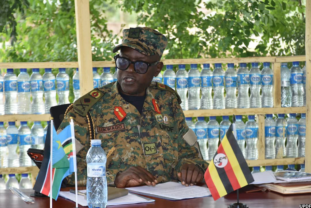 Brig. Gen. Anthony Lukwago described the leadership transition as an important aspect of institutional growth. (Credit: UPDF)