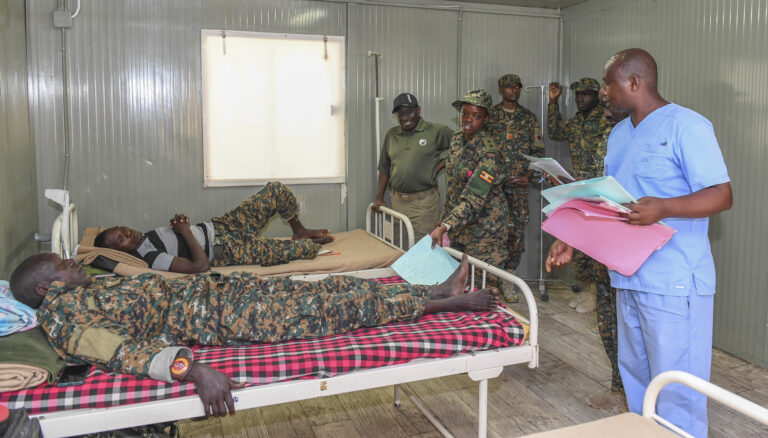 Lt. Dr. Victoria Namagga during one of the rounds at a hospital in Mogadishu.