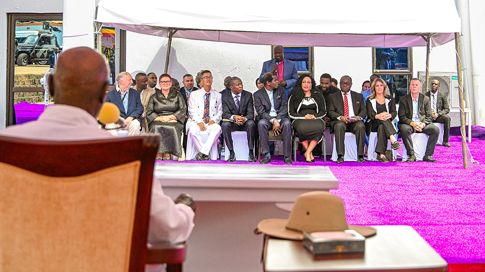 President Museveni meeting Pastor Kayanja and other delegates at the Big Fix Holy Spirit Global Conference at Miracle Centre Cathedral in Rubaga on Saturday, September 26, 2026. (PPU)