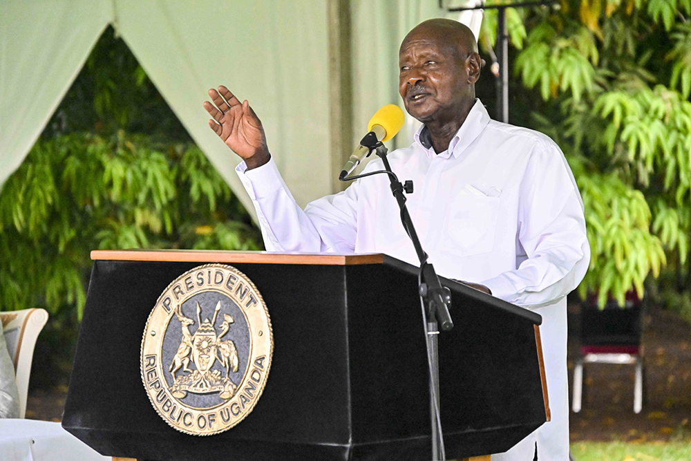 President Yoweri Kaguta Museveni, delivers his speech during the 2025 Diwali festival at the State House Entebbe on October 26, 2025. (PPU)