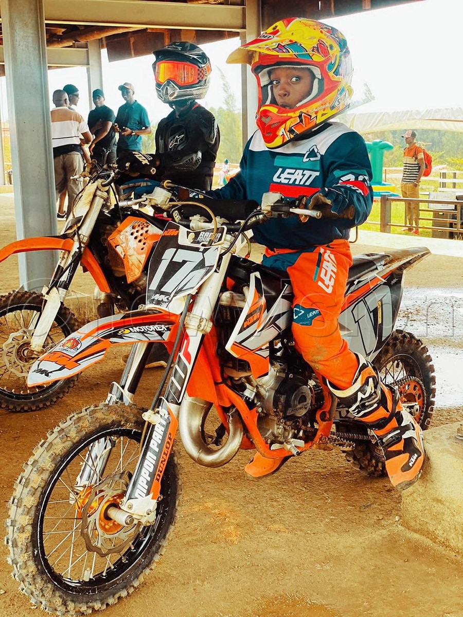 Ramathan Mubiru on his motocross bike