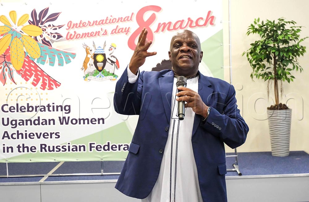 Moses Kizige, Uganda Ambassador to Russia remarks during the celebration of International Women's Day in Yelabuga, Tatarstan-Russia, on March 8 2026.