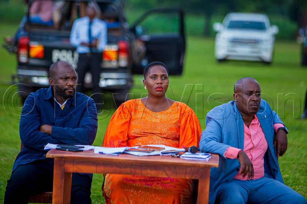 Jovia Katusiime (C) said she initiated the PDM Baraza meetings after receiving numerous complaints from beneficiaries regarding alleged extortion by SACCO leaders and some parish chiefs. (Credit: Yosam Gucwaki)