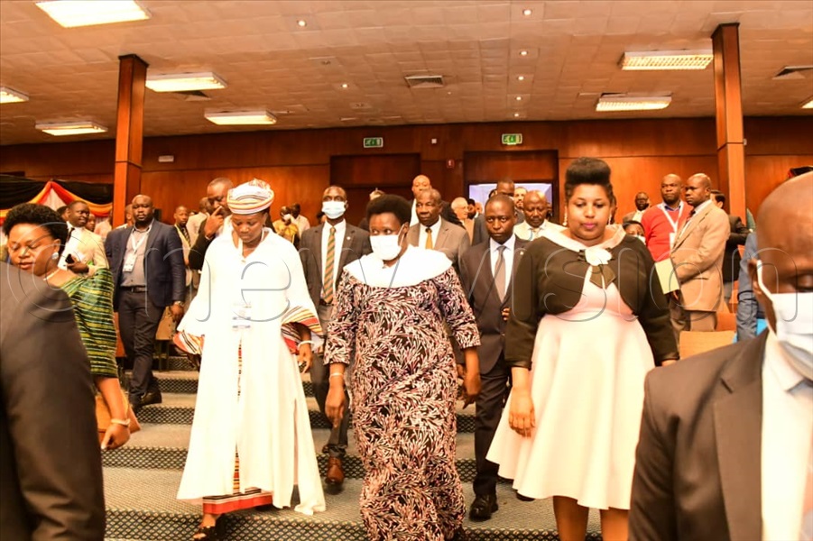 Vice President Jessica Alupo arrives to officiate the opening of the East African Trade and Investment Forum, running concurrently with the 19th Non-Aligned Movement (NAM) Summit.