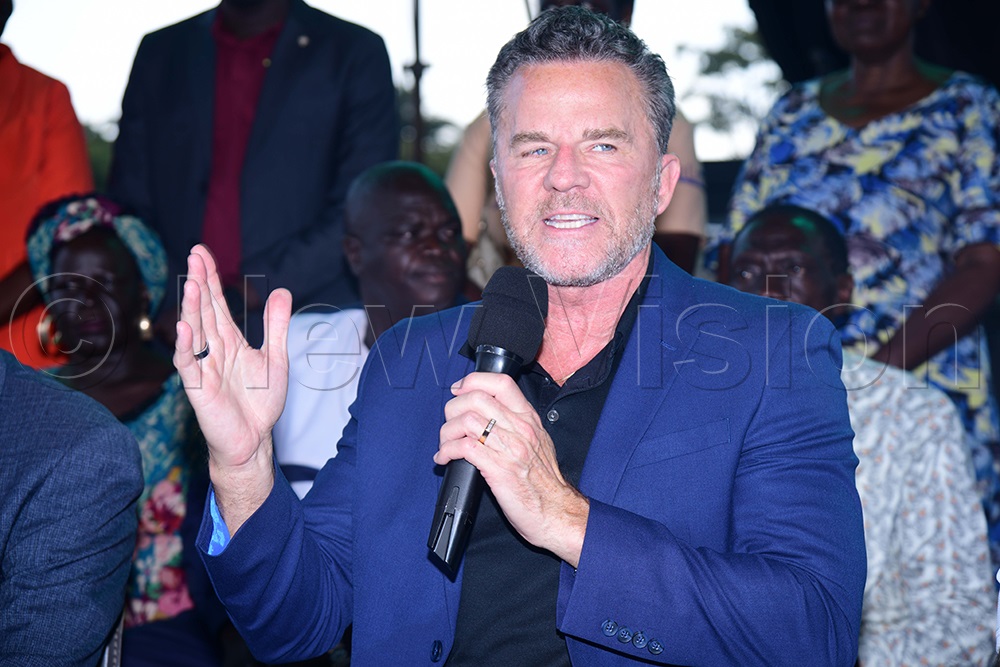 Evangelist Dana Morey addressing the press at sports grounds the venue of the crusade. (Credit: Godfrey Ojore)