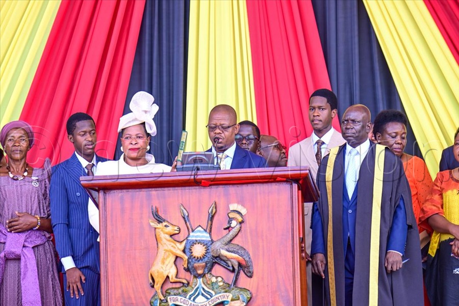 Among's husband Magogo takes oath. 