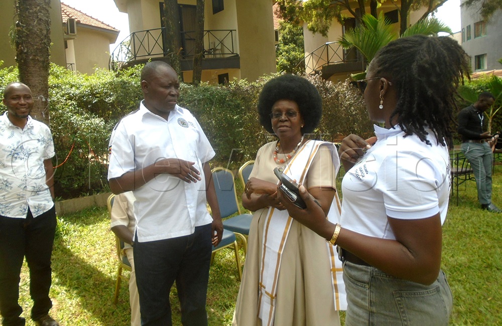 Minister of Science, Technology and Innovations Dr Monica Musenero (second right) chats with some of the Busoga think tank members during their meeting at Nile Village Hotel in Jinja city on Wednesday, December 17, 2025. (Photos by Charles Kakamwa)