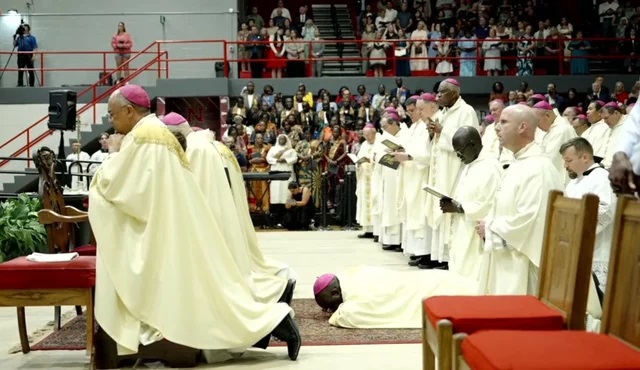 Ugandan priest Fr Simon Peter Enguriat has been installed as the new bishop of Houma-Thibodaux Diocese. (Courtesy photo)