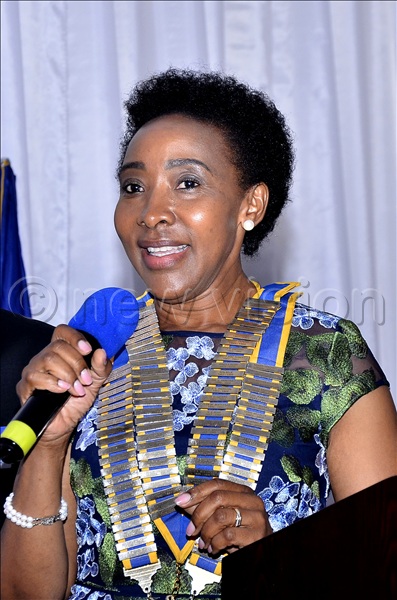 The Rotary District 9214 Governor, Christine Kyeyune Kawooya speaks during her visit to the Rotary Club of Muyenga at Muyenga, Kampala, on October 22, 2025. (Credit: Ronnie Kijjambu)