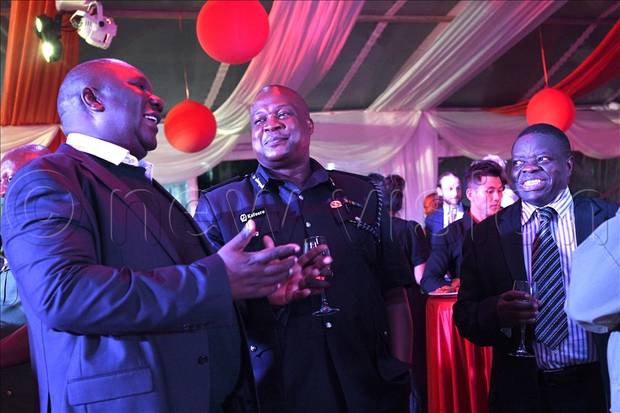   Guests interact during the 76th anniversary of the People's Republic of China.