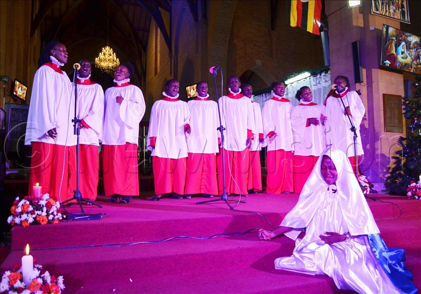 A scene from the choir's Christmas musical drama.