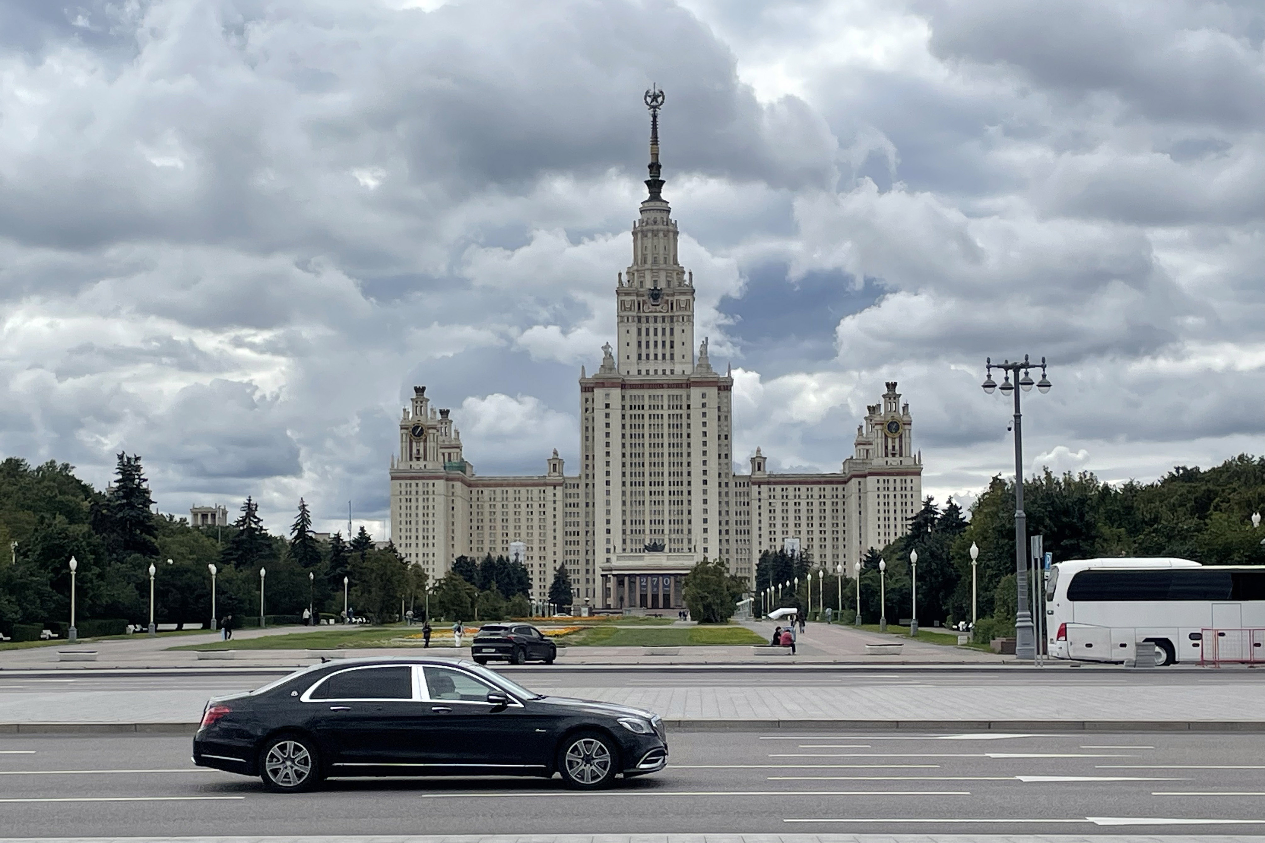 Moscow State University building in Moscow, found in 1755 by Mikhail Lomonosov.