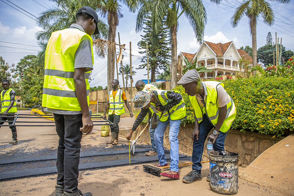 Partners launched a road safety campaign in Naguru, Kampala, where they painted a pedestrian lane to provide pupils with a clearly marked crossing point. (Courtesy photo)