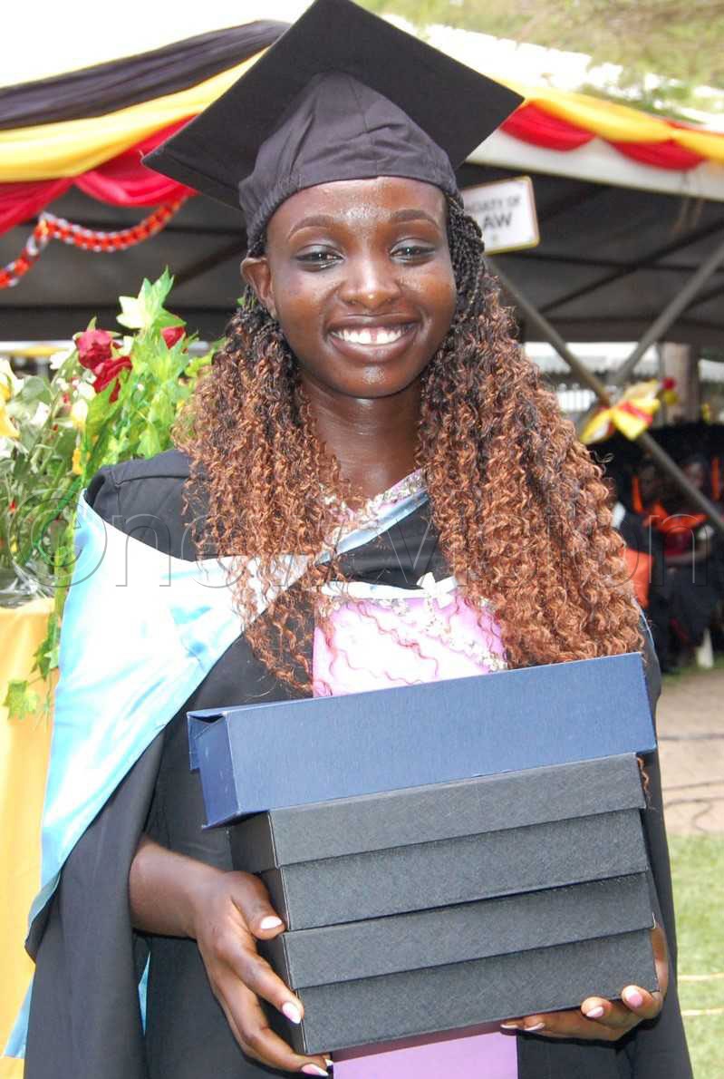 Esther Namugwe, the best student at the department of Journalism and mass communication.