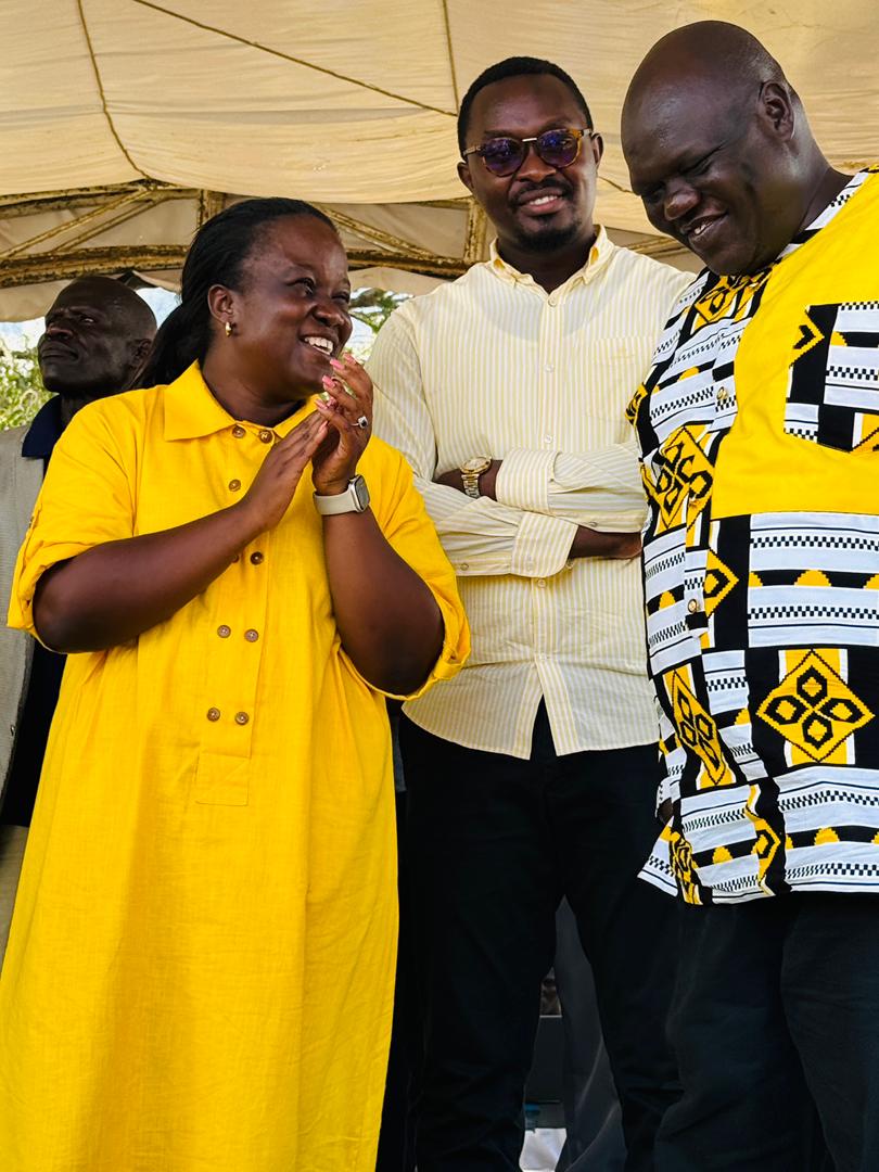 Jane Frances having a light moment at the rally